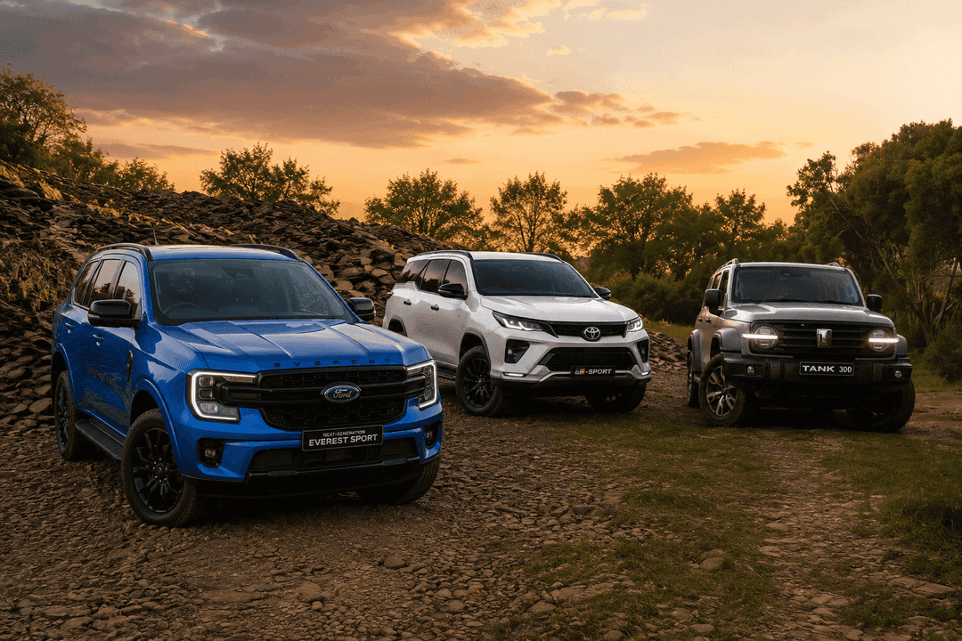 GWM Tank 300 vs Toyota Fortuner vs Ford Everest Sport: the R800k adventure SUV test